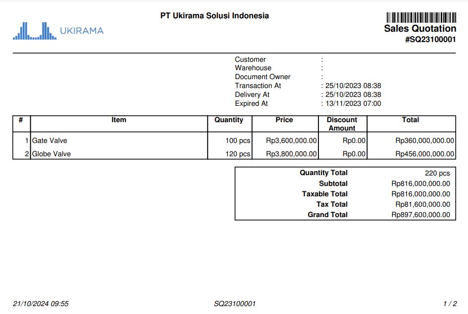 Sales Quotation