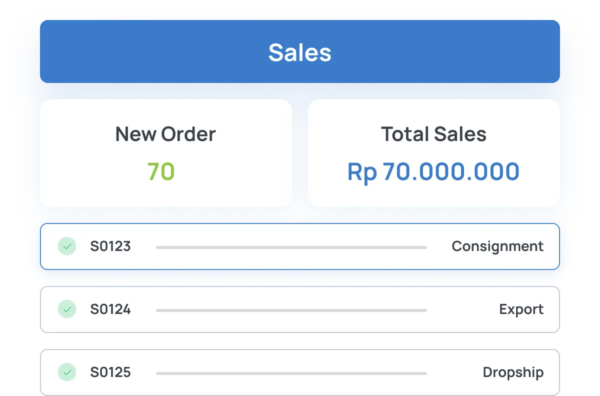 Warehouse menu - product inventory - section 2